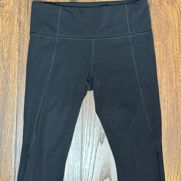 Athleta Black High Rise Athletic Stretchy Cropped Small Yoga Workout Leggings - Picture 2 of 7
